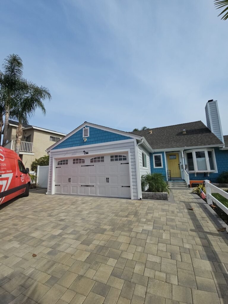 SOS Restoration truck outside a Santa Ana home at the start of a job